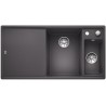 BLANCO AXIA III 6 S-F Silgranit szarość skały prawa, korek auto., InFino, deska szkło białe, odsączarka stalowa