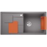 BLANCO SITY XL 6 S Silgranit alumetalik prawa, InFino, z akcesoriami orange