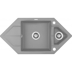 Zlewozmywak granitowy 1.5-komorowy z ociekaczem - Space-Saver
